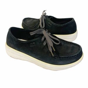 FitFlop Size 6.5 Black Loaff Laceup Moc Low Top Sneaker